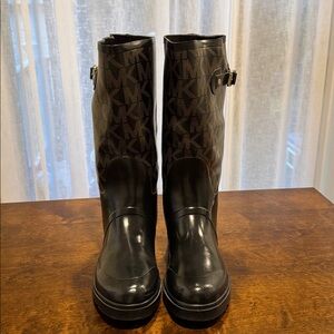 Black MK Logo Rain Boots